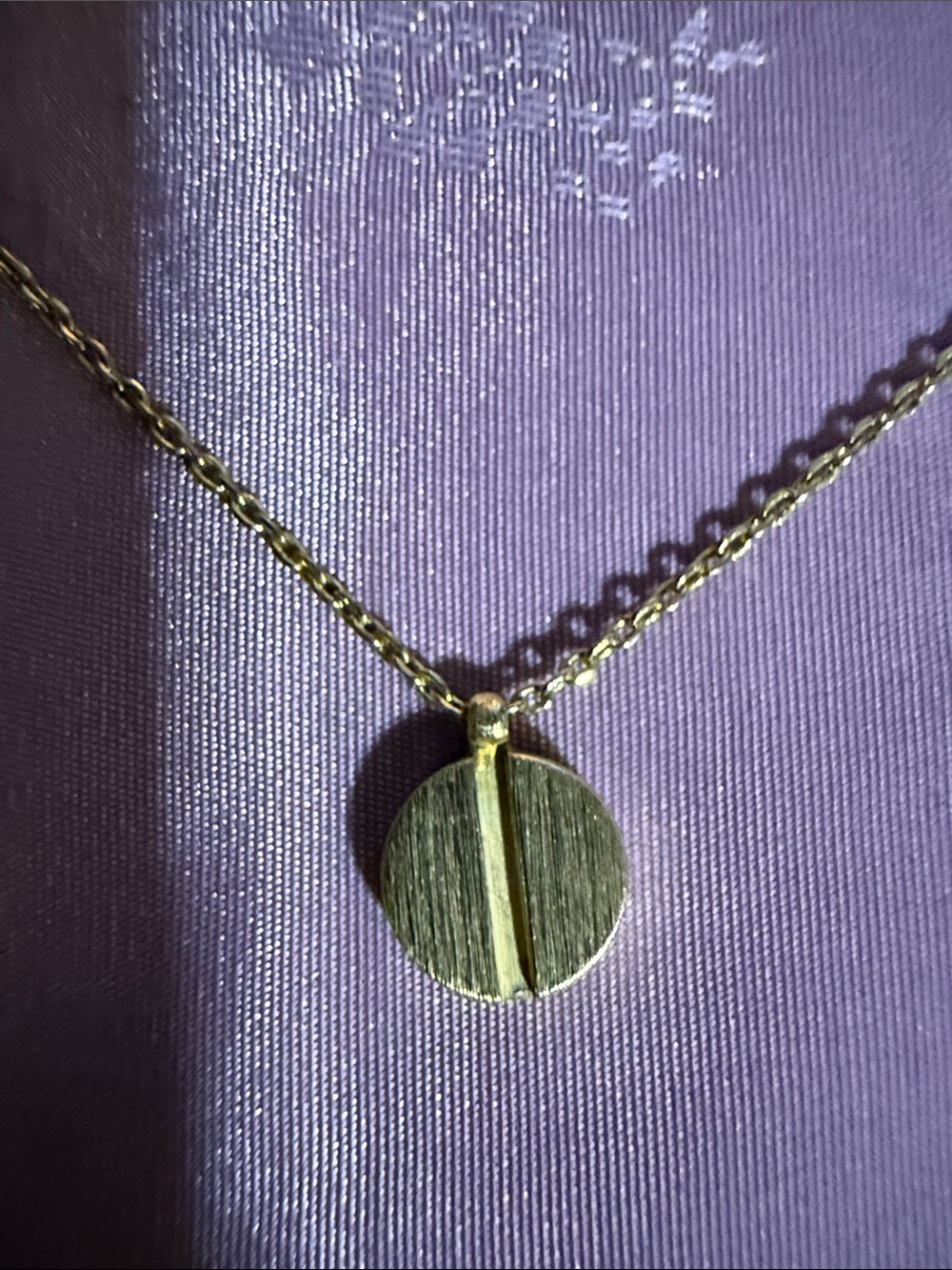 Gold-Tone Round pill Pendant Necklace